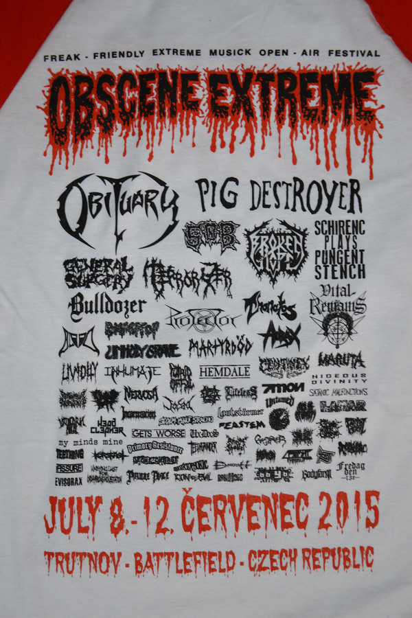 OBSCENE EXTREME 2015 - OEF/GENERAL SURGERY Charity / Bands - Baseball TS OBSCENE EXTREME 2015 - OEF/GENERAL SURGERY Charity / Bands - Baseball TS